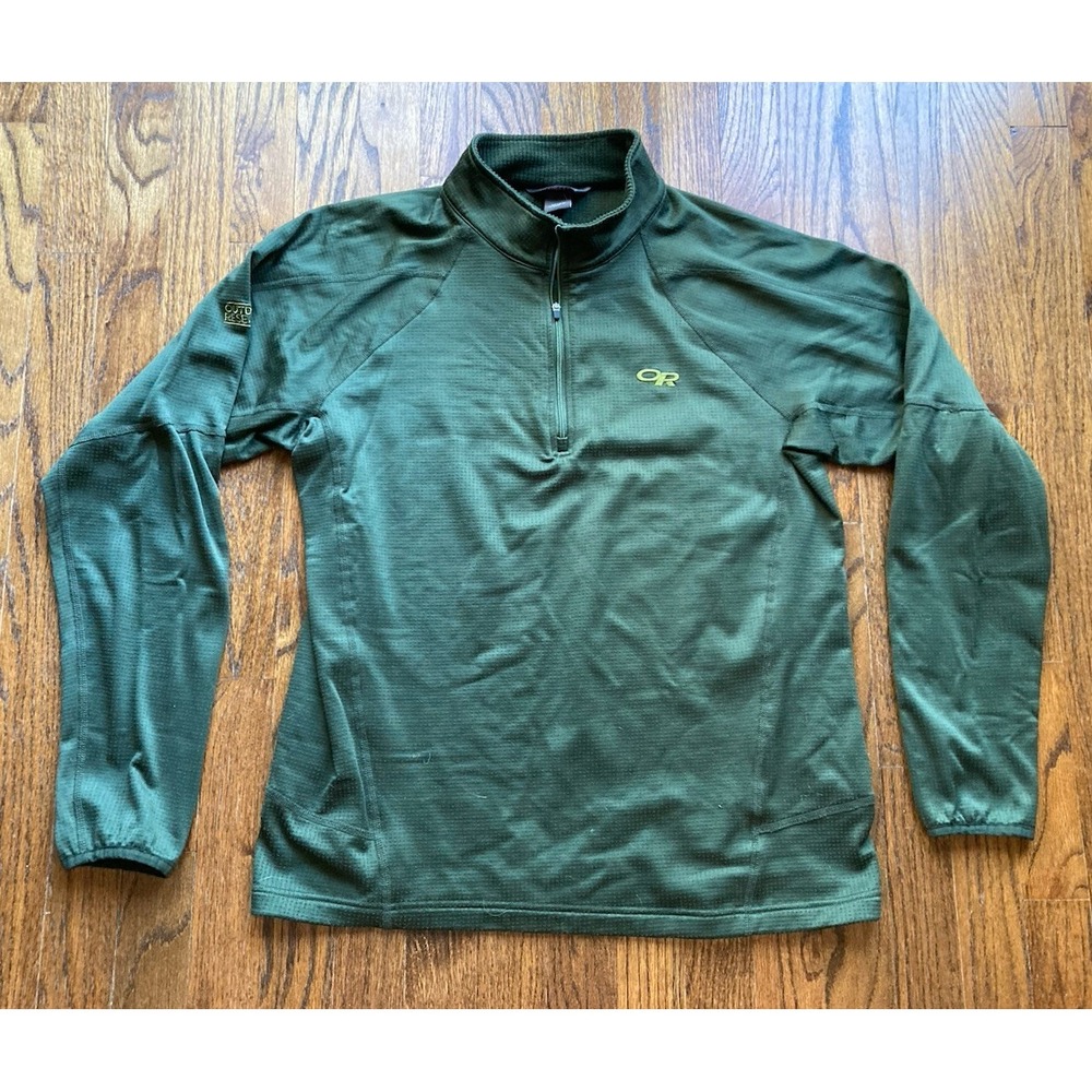Outdoor Research Radiant 1/4 Zip Fleece Medium Green Thermal Gorpcore Midlayer